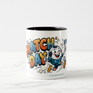 Caneca De Café Em Dois Tons Bola de Futebol Divertida Dia de Jogo