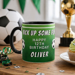Caneca De Café Em Dois Tons Bola de Futebol Esportes Crianças Aniversário