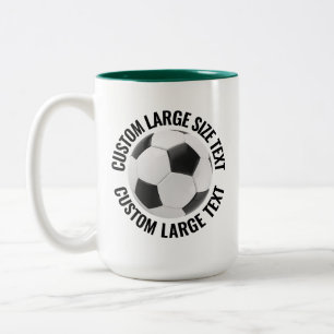 Caneca De Café Em Dois Tons Bola de Futebol & Texto Grande HUNTER VERDE 425g P