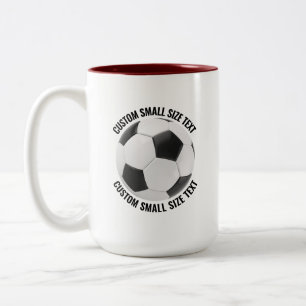Caneca De Café Em Dois Tons Bola de Futebol & Texto Pequeno CASTANHO 425g Pers