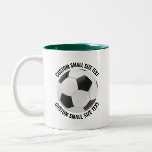 Caneca De Café Em Dois Tons Bola de Futebol & Texto Pequeno HUNTER GREEN 11oz