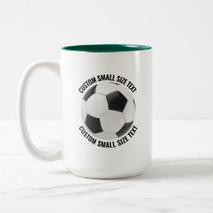 Caneca De Café Em Dois Tons Bola de Futebol & Texto Pequeno HUNTER GREEN 15oz