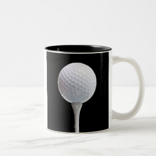 Caneca De Café Em Dois Tons Bola de golfe & T no preto - modelo personalizado