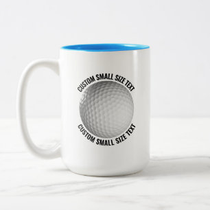 Caneca De Café Em Dois Tons Bola de Golfe & Texto Pequeno AZUL CLARO 443ml Per