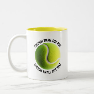 Caneca De Café Em Dois Tons Bola de Tênis & Texto Pequeno AMARELO 325ml Person