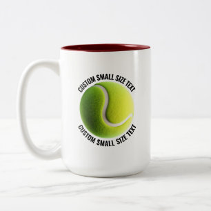 Caneca De Café Em Dois Tons Bola de Tênis & Texto Pequeno CASTANHO 425g Person