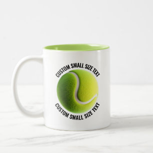 Caneca De Café Em Dois Tons Bola de Tênis & Texto Pequeno LIME VERDE 325ml Per