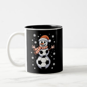 Caneca De Café Em Dois Tons Bolas de Futebol Natalinas Engraçadas em Árvore co