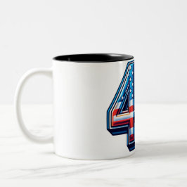 Caneca De Café Em Dois Tons Bold 45º Aniversário Mug - American Flag Balloon S