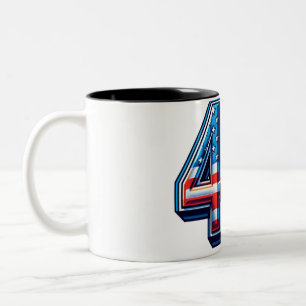 Caneca De Café Em Dois Tons Bold 45º Aniversário Mug - American Flag Balloon S