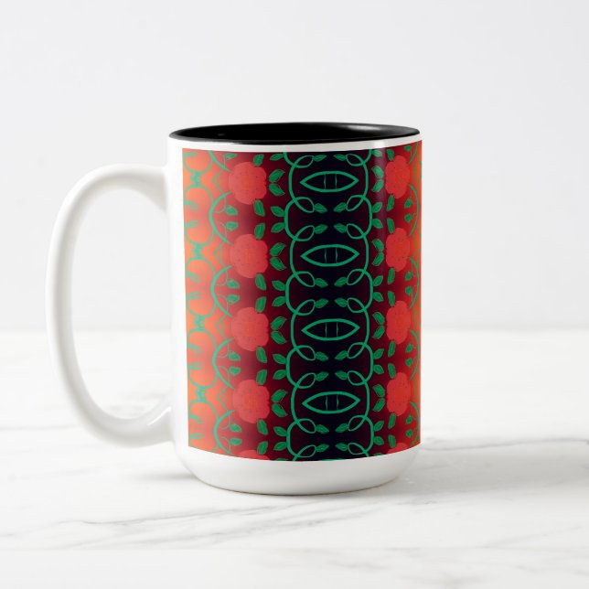 Caneca De Café Em Dois Tons Bold Floral - Coffee Mug (Esquerda)
