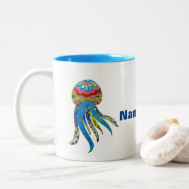 Caneca De Café Em Dois Tons Bolhas