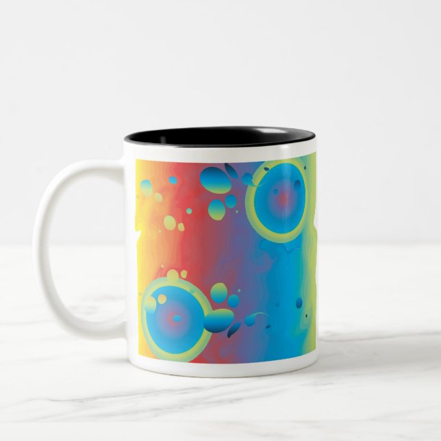 CANECA DE CAFÉ EM DOIS TONS BOLHAS COLORIDAS (Esquerda)