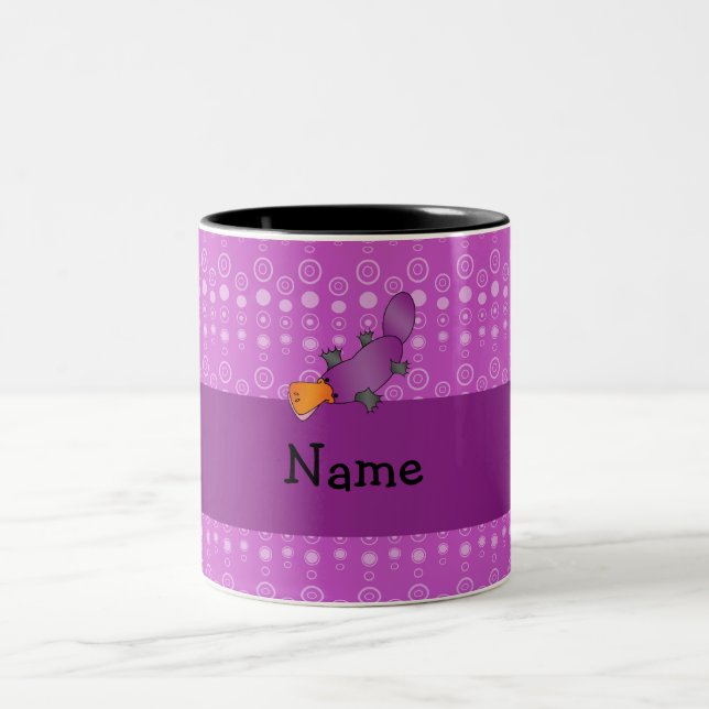 Caneca De Café Em Dois Tons Bolhas conhecidas personalizadas do roxo do (Centro)