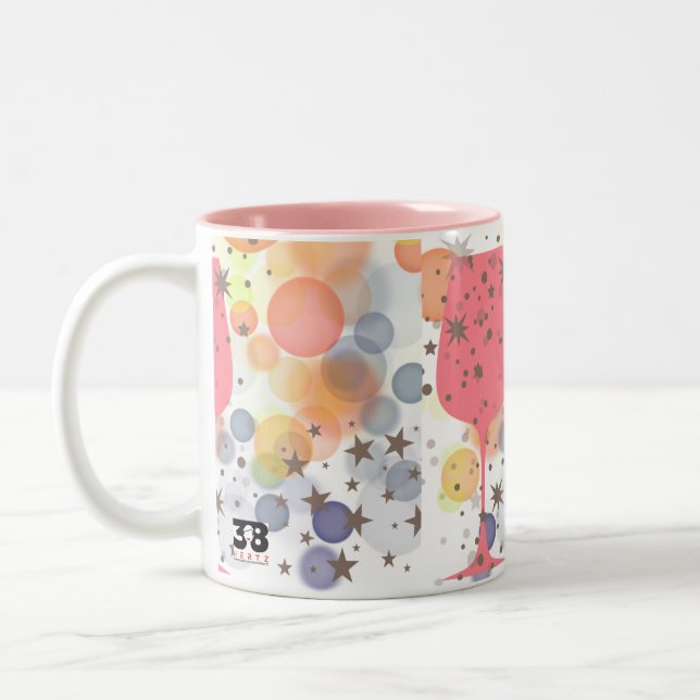 Caneca De Café Em Dois Tons Bolhas de Champanhe (Esquerda)