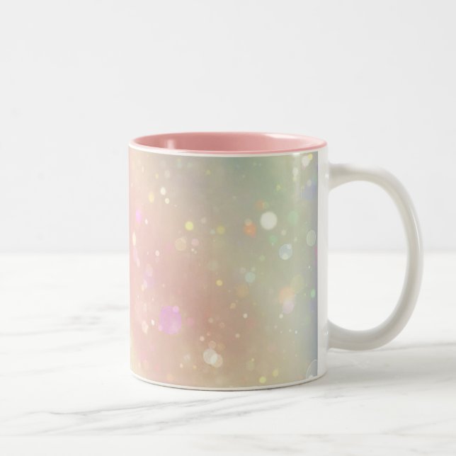 Caneca De Café Em Dois Tons Bolhas Pastéis Bonitas (Direita)