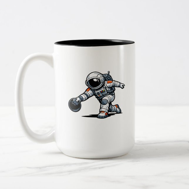 Caneca De Café Em Dois Tons Boliche de Astronauta (Esquerda)