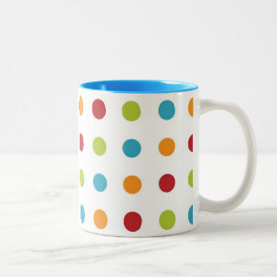 Caneca De Café Em Dois Tons Bolinhas