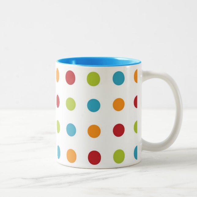 Caneca De Café Em Dois Tons Bolinhas (Direita)
