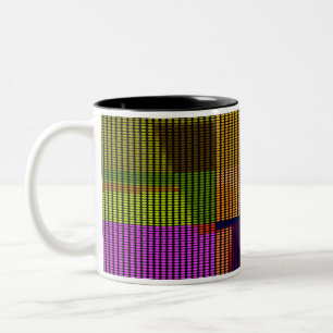 Caneca De Café Em Dois Tons Bolinhas-Art Mug Retro Colorida