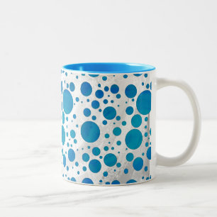 Caneca De Café Em Dois Tons Bolinhas azuis oceânicas