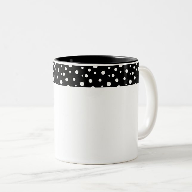 Caneca De Café Em Dois Tons Bolinhas Coffee Mug (Frente Esquerda)
