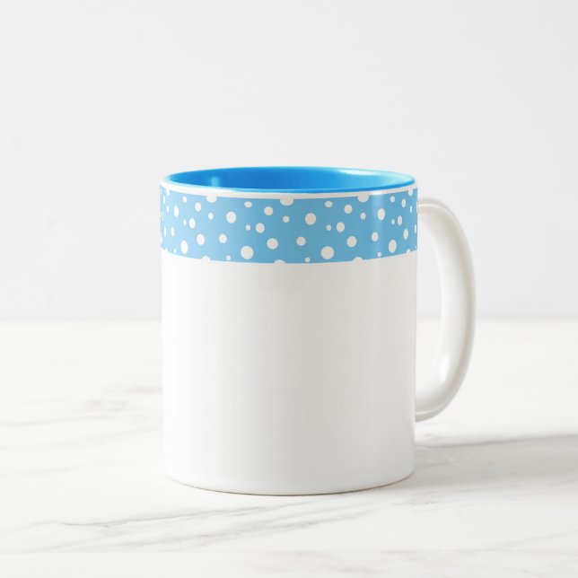 Caneca De Café Em Dois Tons Bolinhas Coffee Mug (Frente Esquerda)