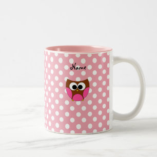 Caneca De Café Em Dois Tons Bolinhas conhecidas personalizadas do branco do