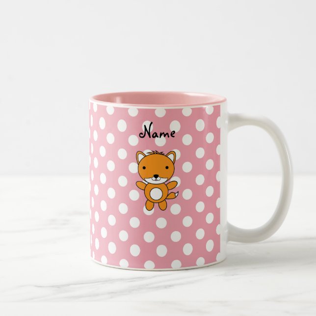 Caneca De Café Em Dois Tons Bolinhas conhecidas personalizadas do rosa da (Direita)