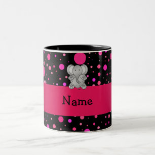 Caneca De Café Em Dois Tons Bolinhas conhecidas personalizadas do rosa do