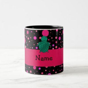 Caneca De Café Em Dois Tons Bolinhas conhecidas personalizadas do rosa do