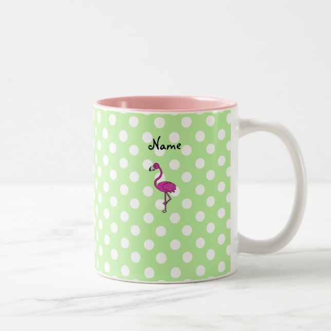 Caneca De Café Em Dois Tons Bolinhas conhecidas personalizadas do verde do (Direita)
