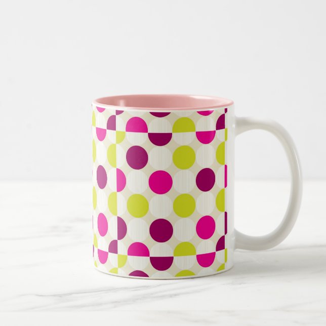 Caneca De Café Em Dois Tons Bolinhas Mug (Direita)