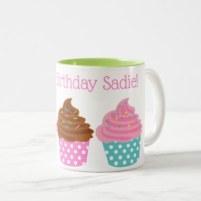 Caneca De Café Em Dois Tons Bolinhas - Mug personalizados (Frente Esquerda)