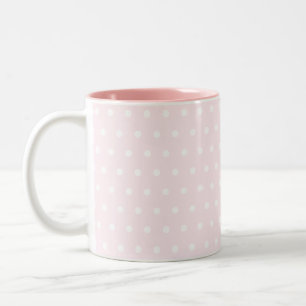 Caneca De Café Em Dois Tons Bolinhas Rosa
