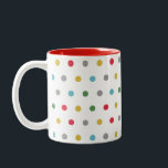 Caneca De Café Em Dois Tons Bolinhas Simples e Bonitas Coloridas<br><div class="desc">Bolinhas coloridas,  presente bonito para Galantina,  Dia de os namorados,  aniversário,  aniversário ou qualquer outra ocasião</div>