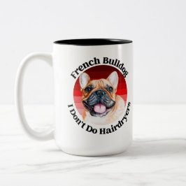 Caneca De Café Em Dois Tons Bolldog Francês, citação engraçada de dois tons Co