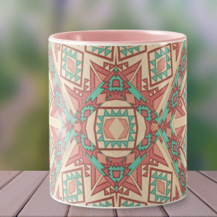 Caneca De Café Em Dois Tons Bolsa de Padrão Moderno Geométrico do Sudoeste