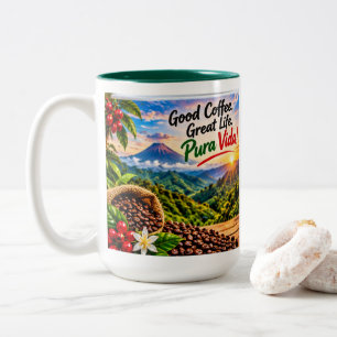 Caneca De Café Em Dois Tons Bom Café · Vida Ótima
