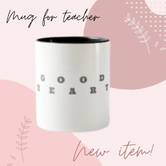 Caneca De Café Em Dois Tons Bom Coração, Palavra Tipografia Café Mug