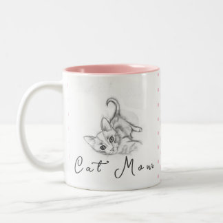 Caneca De Café Em Dois Tons Bom dia Cat Mãe