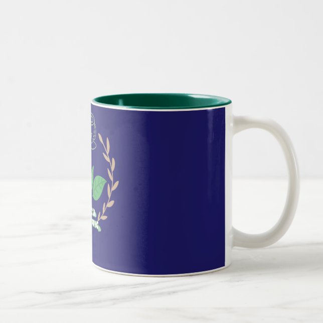 Caneca De Café Em Dois Tons "Bom dia" chá Design Mug (Direita)