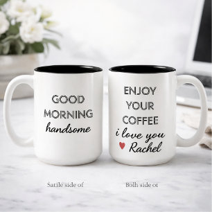 Caneca De Café Em Dois Tons Bom dia engraçado