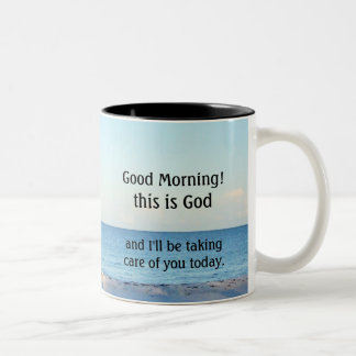 Caneca De Café Em Dois Tons "Bom dia, este é Deus"