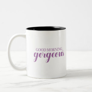Caneca De Café Em Dois Tons Bom dia lindo