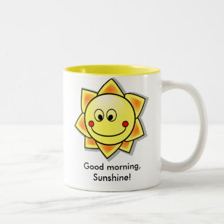 Caneca De Café Em Dois Tons Bom dia, luz do sol!