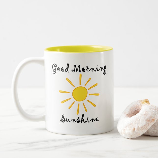Caneca De Café Em Dois Tons Bom dia Sol (R) (Com Donut)