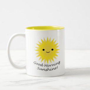 Caneca De Café Em Dois Tons Bom dia Sunshine Kawaii Sun
