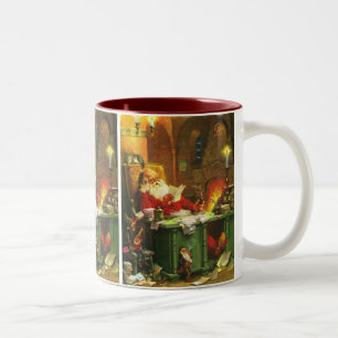 Caneca De Café Em Dois Tons Bom Papai Noel idoso