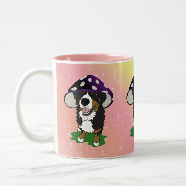 Caneca De Café Em Dois Tons Boné de Cachorro da Montanha Bernese (Esquerda)